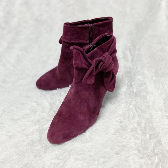 Alex Marie Maroon Suede Heeled Booties Size 6M - Picture 7 of 8